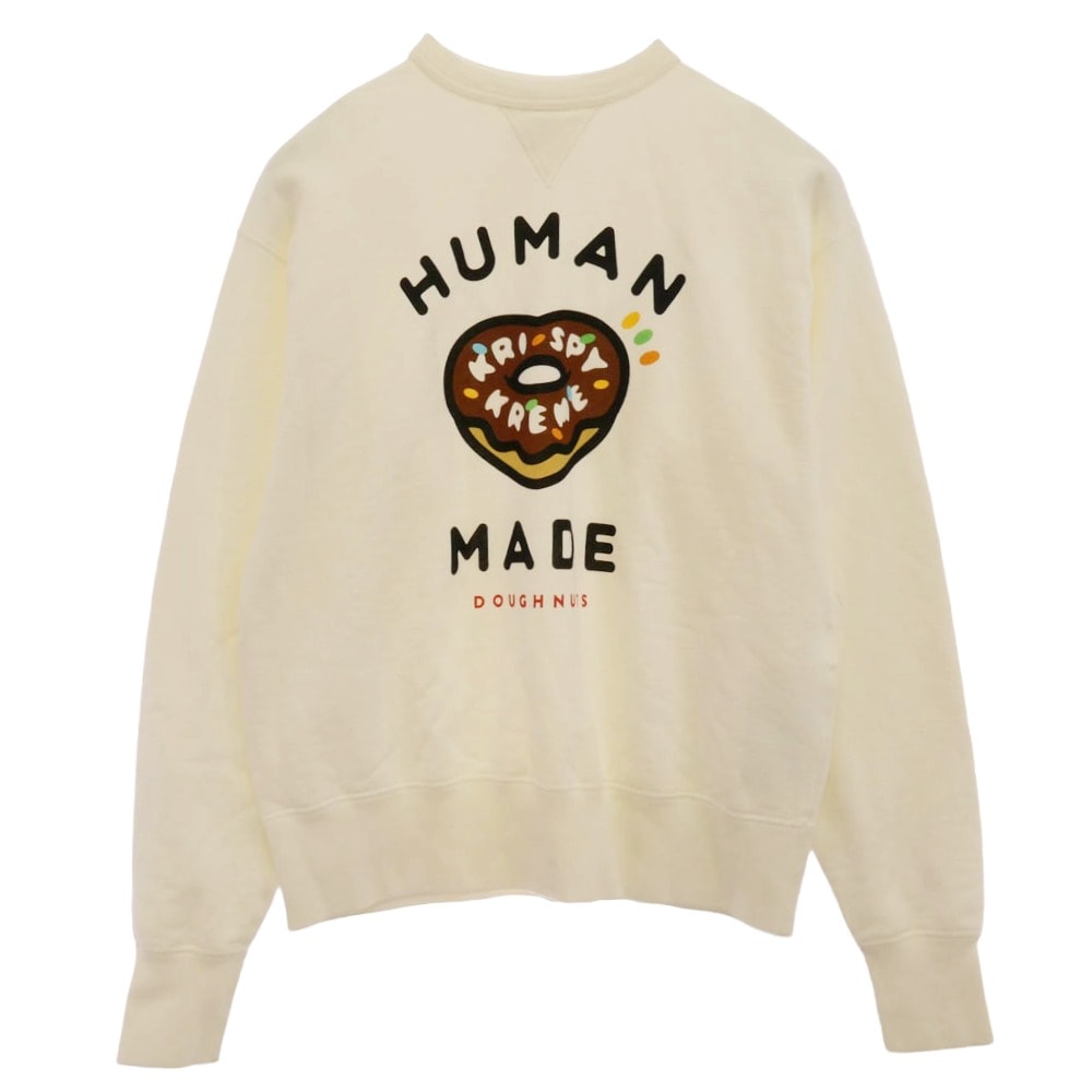 HUMAN MADE ヒューマンメイド スウェット Krispy Kreme Doughnuts Graphic Crewneck Sweatshirt クリスピー クリーム ドーナツ クルーネック スウェット ホワイト系 XL【中古】
