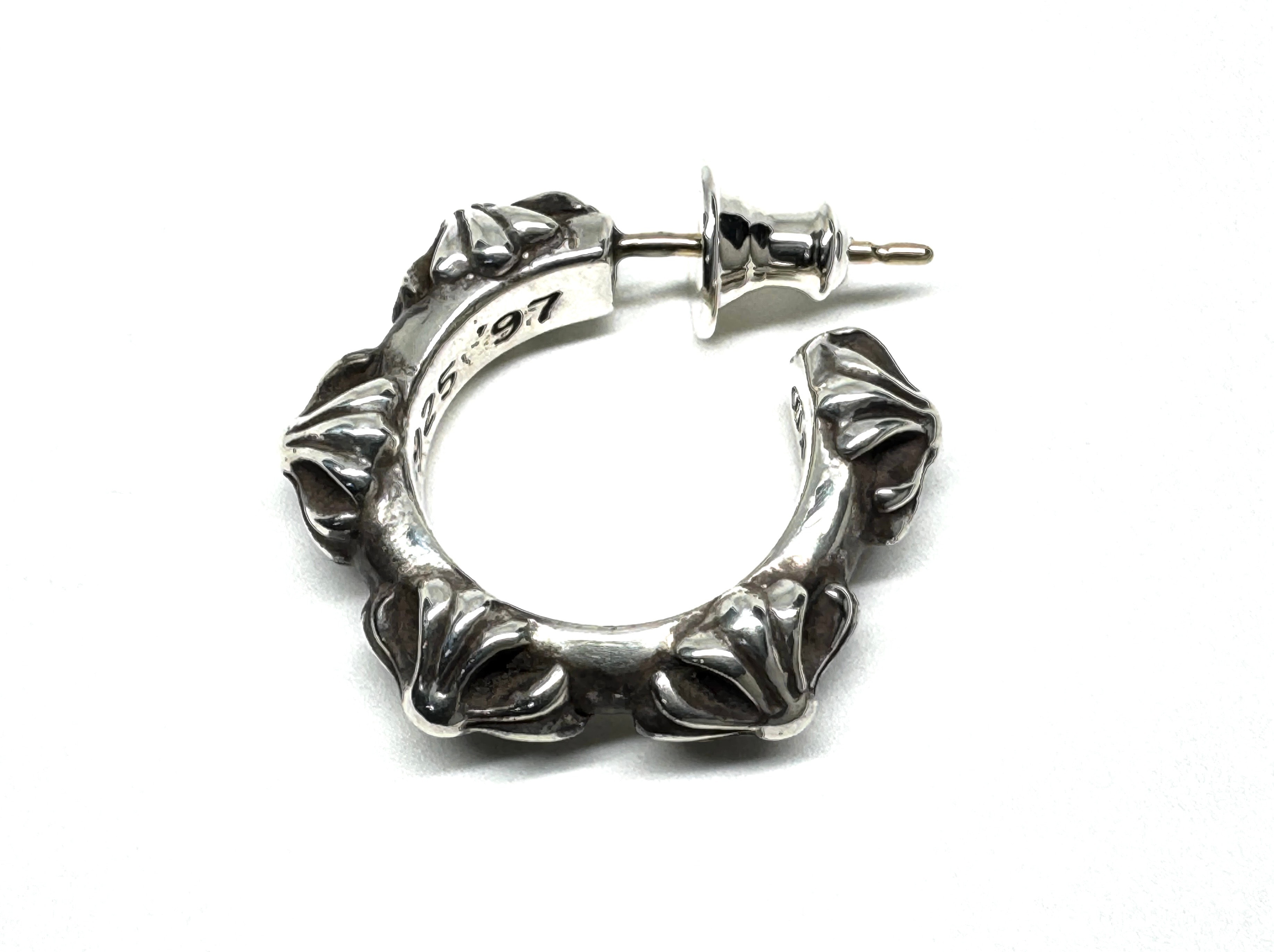 Chrome Hearts Cross Band Hoop Earrings Small "Silver"