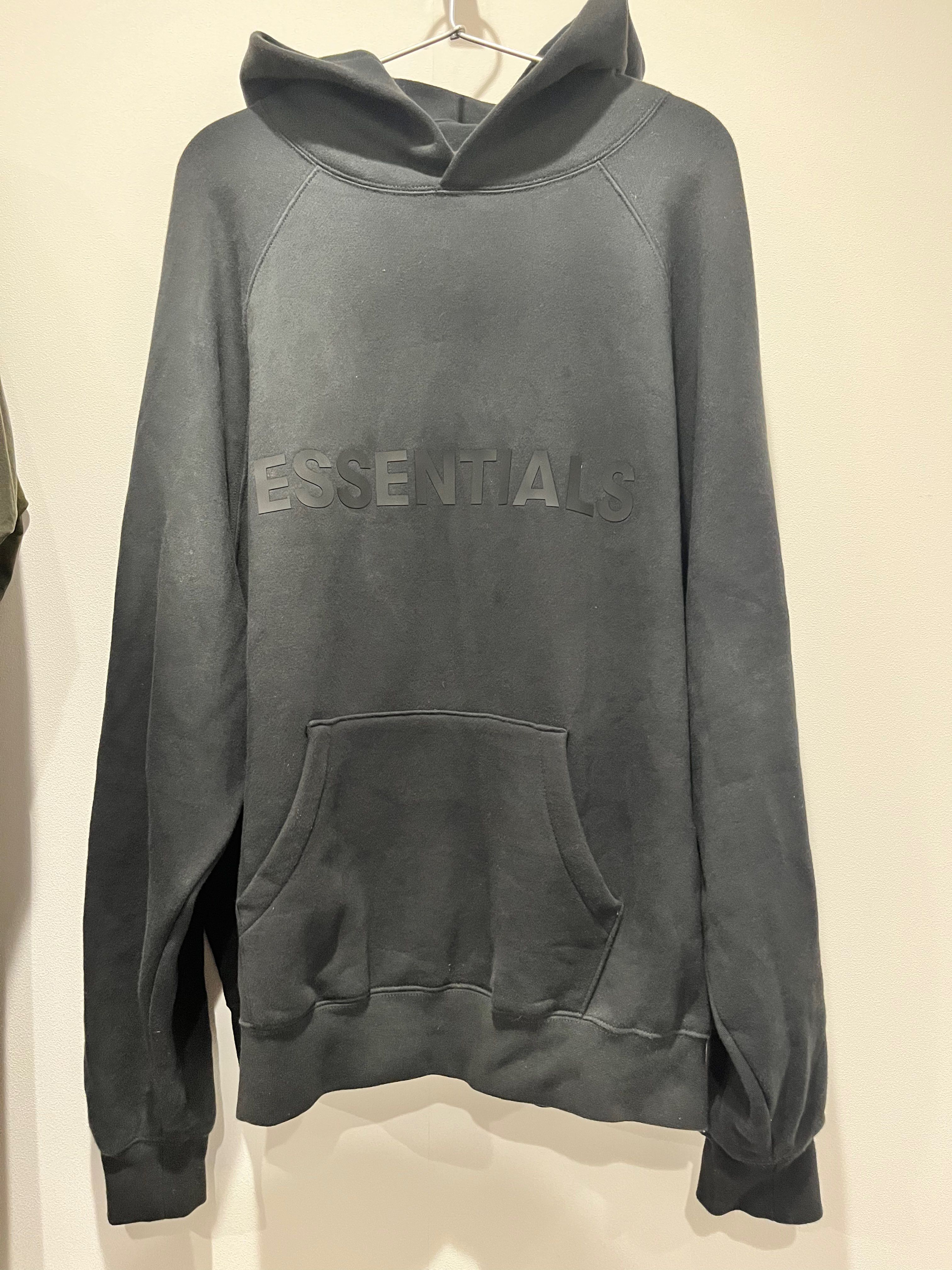 FEAR OF GOD ESSENTIALS 3D Silicon Applique Pullover Hoodie "Black"