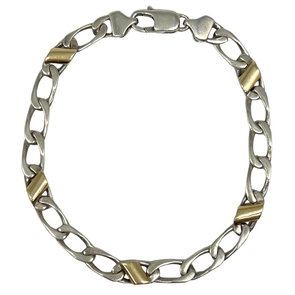 TIFFANY&CO. ティファニー シルバー925/750 フィガロ チェーン ブレスレット 41314