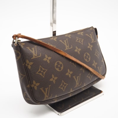 LOUIS VUITTON ルイ・ヴィトン モノグラム ポシェット アクセソワール M51980 ポーチ ブラウン コーティングキャンバス レディース