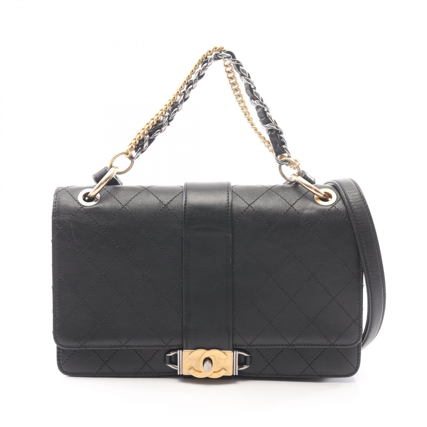 シャネル CHANEL マトラッセ 2WAY ショルダーバッグ バッグ レザー レディース ブラック系 【中古】