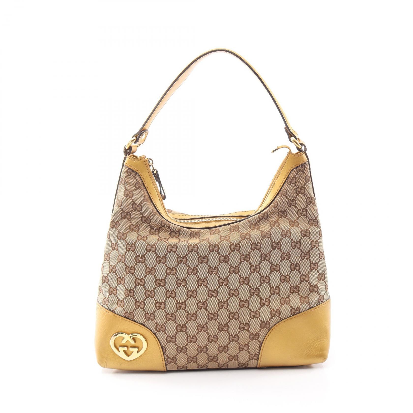 グッチ GUCCI ラブリー GGキャンバス ショルダーバッグ バッグ キャンバス レザー レディース ベージュ系 / ゴールド系 257070 【中古】