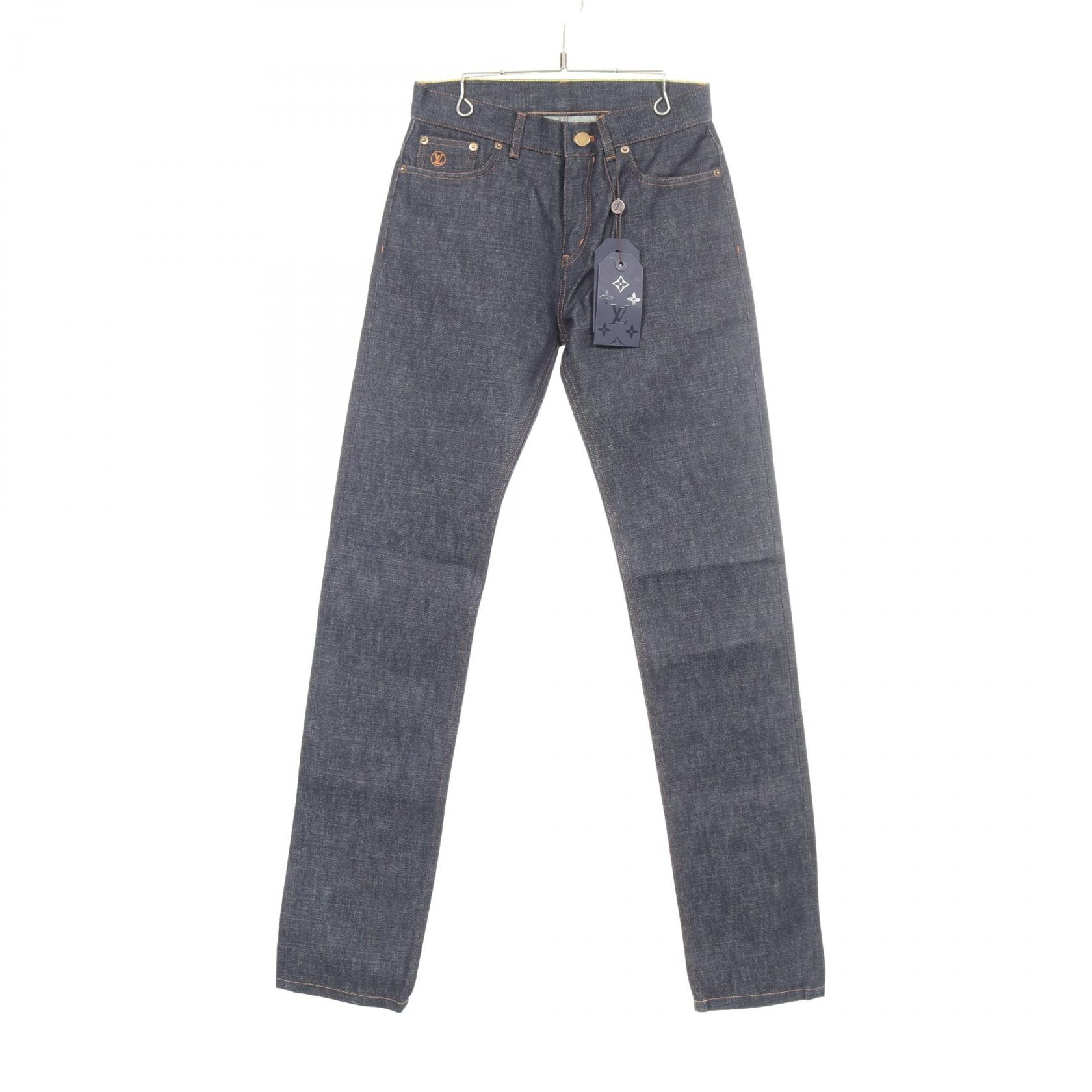 ルイ・ヴィトン LOUIS VUITTON スリムフィット デニムパンツ 衣料品 ボトムス コットン メンズ ネイビー系 RM171Q DKO HAD60W 【中古】