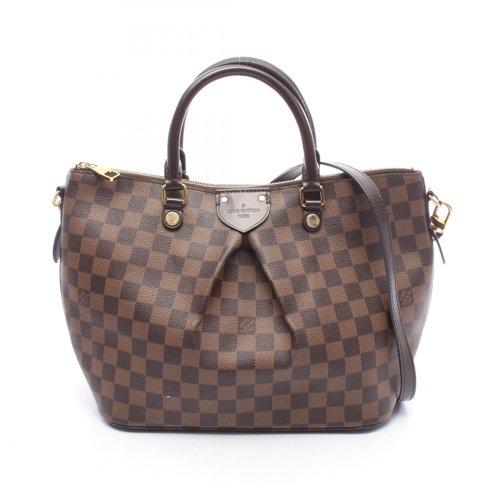 ルイ・ヴィトン LOUIS VUITTON シエナMM 2WAY ハンドバッグ バッグ PVCコーティングキャンバス レザー ダミエ エベヌ レディース ブラウン系 N41546 【中古】