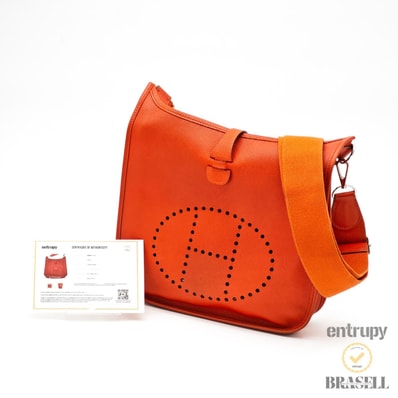 HERMES エルメス Hermès Evelyne III Hermès Evelyne Hermès Evelyne III ショルダーバッグ Leather オレンジ レディース