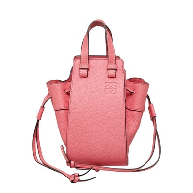 ロエベ ハンモック ドローストリング ハンドバッグ ショルダーバッグ 2WAY ピンク レザー レディース LOEWE 中古