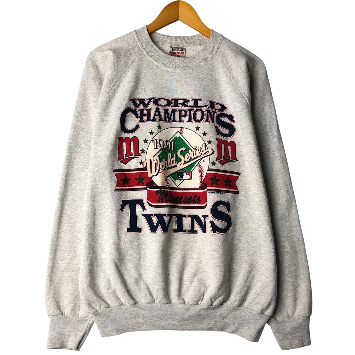 古着 90年代 オニータ ONEITA POWER-SWEATS MLB MINNESOTA TWINS ミネソタツインズ プリントスウェットシャツ トレーナー USA製 メンズXXL相当 ヴィンテージ/eaa607309