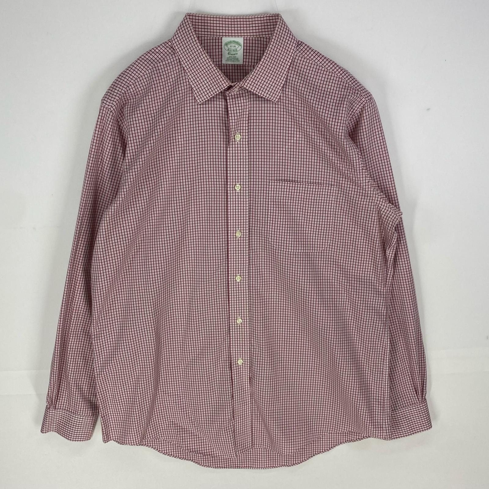 古着 ブルックスブラザーズ Brooks Brothers 長袖シャツ 胸ポケット ロングスリーブ 17 レッド系 チェック メンズ