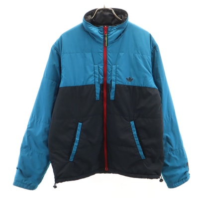 adidas アディダス トレフォイルロゴ リバーシブル 中綿ジャケット M ブラック系