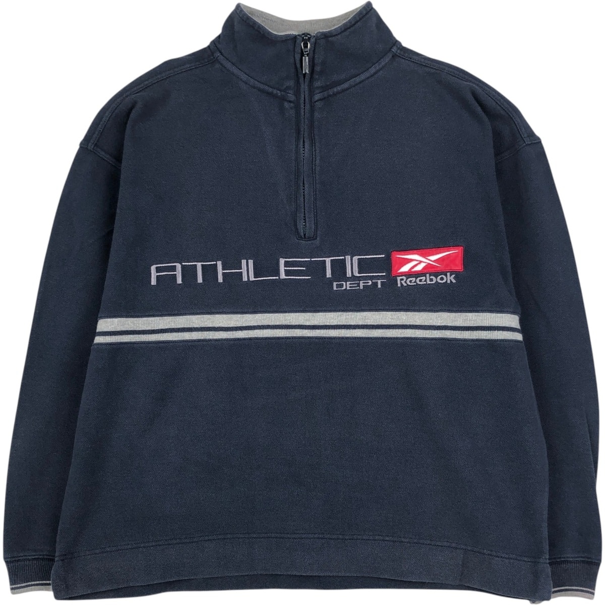 古着 ~00年代 リーボック Reebok 鹿の子 ハーフジップスウェットシャツ トレーナー メンズXS相当/eaa647719
