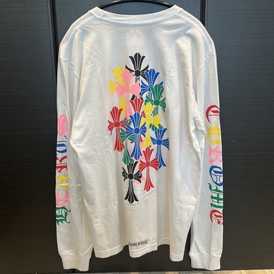 Chrome Hearts Multi Color Cemetery Cross L/S T-Shirt "White"