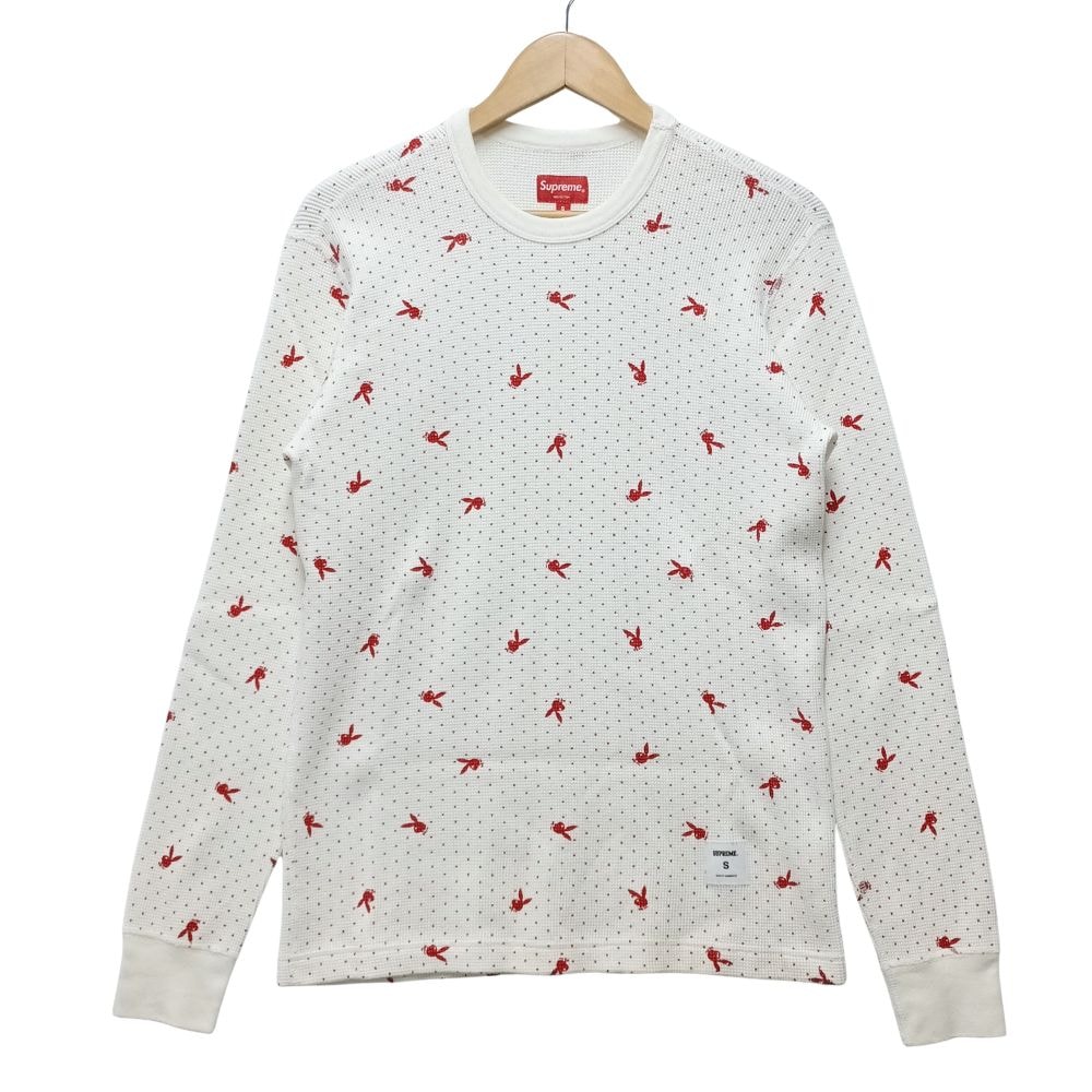 SUPREME シュプリーム × Playboy プレイボーイ サーマル 長袖Tシャツ コットン オフホワイト サイズ S 正規品 / 56047