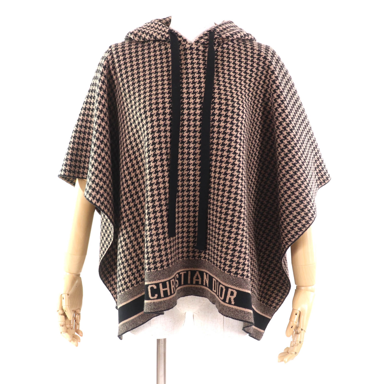 極美品 クリスチャンディオール
 ポンチョ ブラウン ブラック レディース 40 024C12AM035