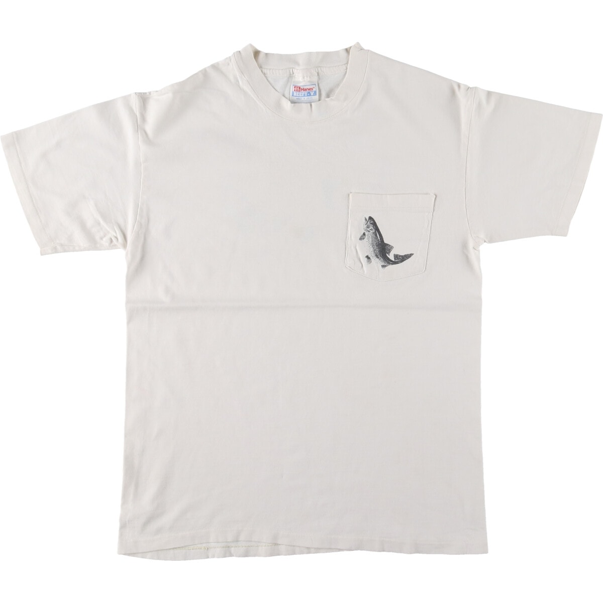 古着 90年代 ヘインズ Hanes バックプリント 魚柄 アニマルTシャツ メンズM相当 ヴィンテージ/eaa493704