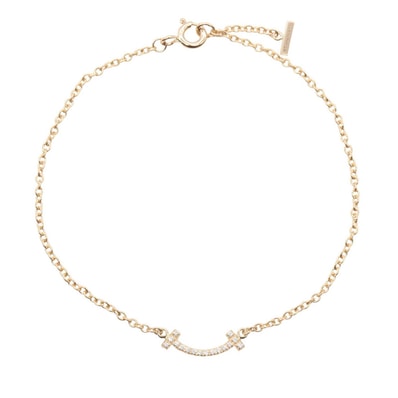 ティファニー TIFFANY&CO Tスマイルミニ ダイヤ ブレスレット ブレスレット アクセサリー K18PG(ピンクゴールド) ダイヤモンド レディース ゴールド系 / クリア系 【中古】