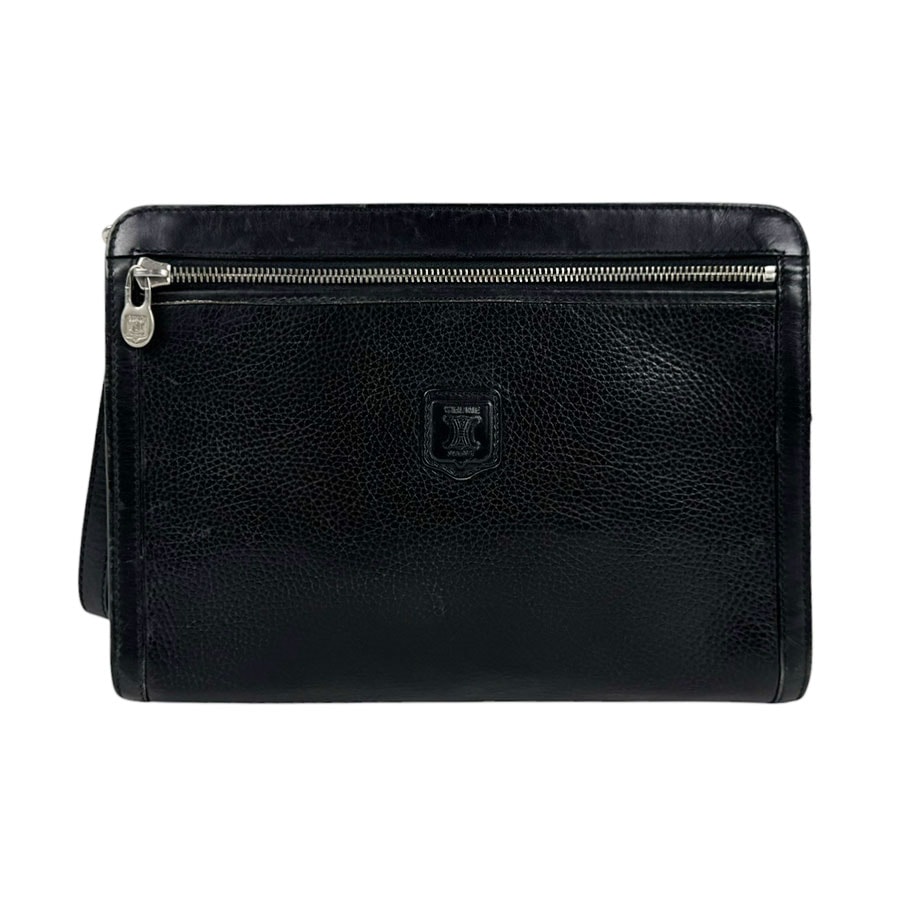 セリーヌ CELINE セカンドバッグ レザー ブラック メンズ【中古】 z11284