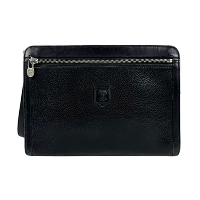 セリーヌ CELINE セカンドバッグ レザー ブラック メンズ【中古】 z11284