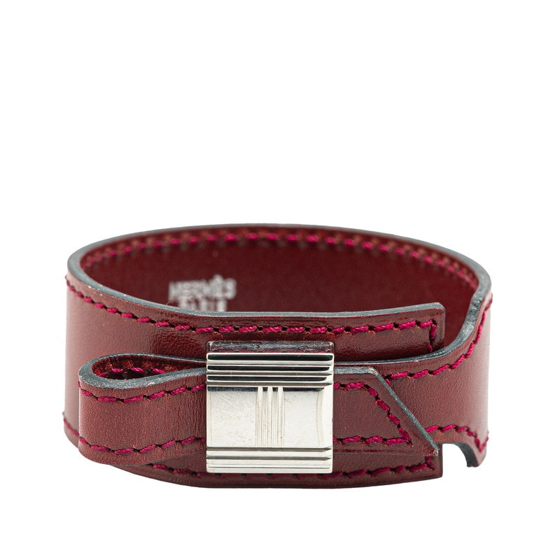エルメス アルテミス バングル ワインレッド ボックスカーフ レディース HERMES 【中古】