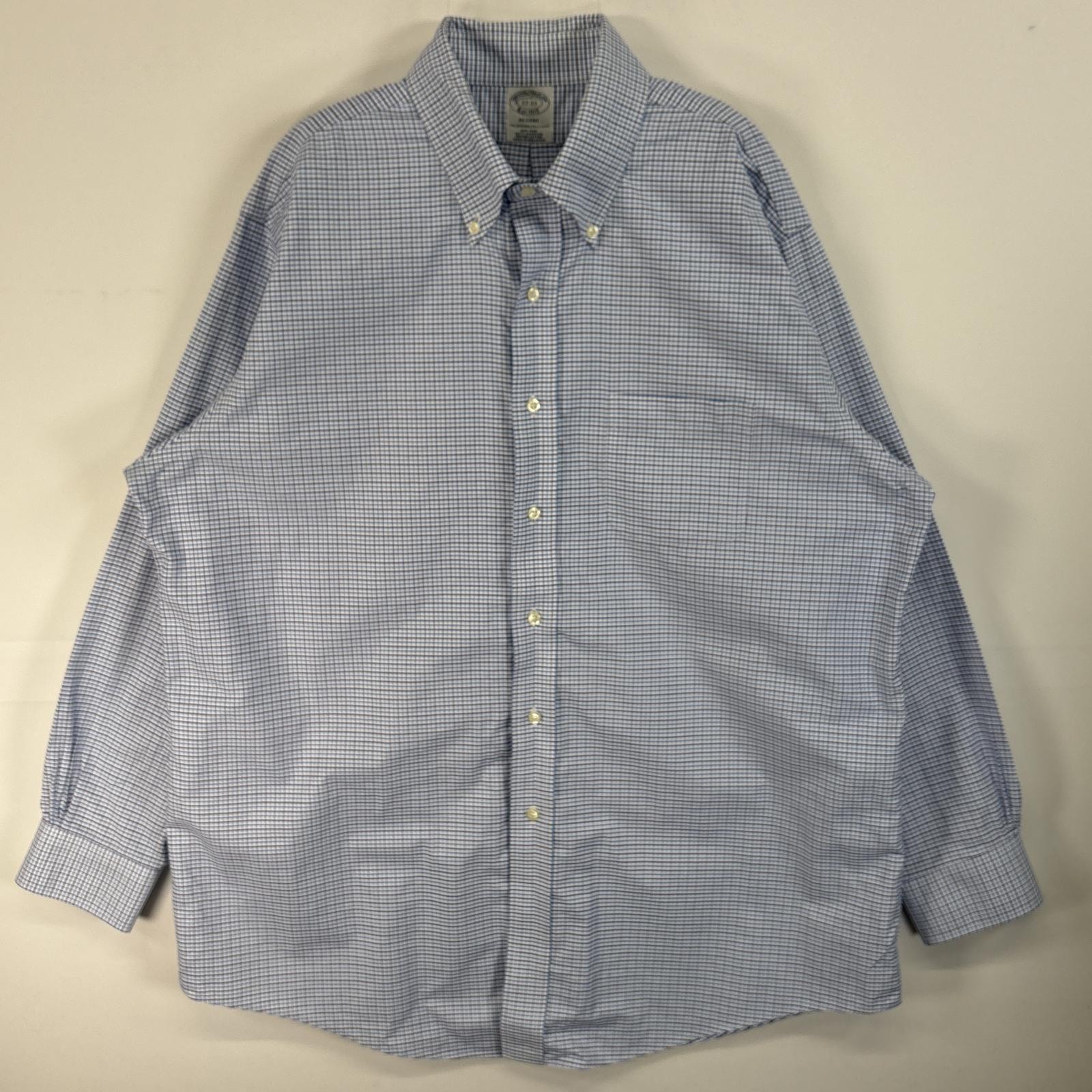 古着 ブルックスブラザーズ Brooks Brothers 長袖シャツ チェック柄 ボタンダウン 胸ポケ 17-33 XL ブルー系 マルチカラー メンズ