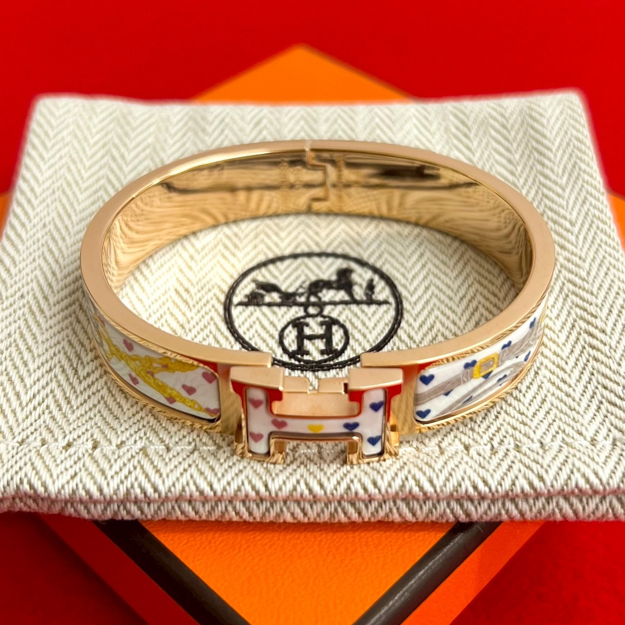 HERMES エルメス クリックH ブリッド・ドゥ・ガラ・ラヴ ハート GP ブレスレット ゴールド
 37624