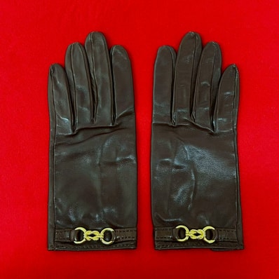 HERMES エルメス ゴールド金具 レザー 手袋 ブラウン
33058