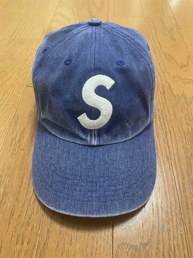 Supreme Pigment Canvas S Logo 6-Panel "Navy"