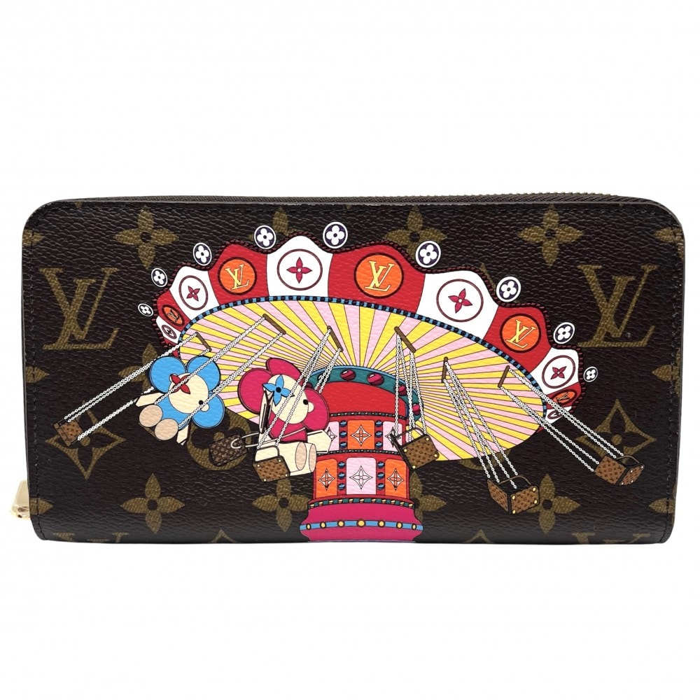LOUIS VUITTON ルイヴィトン 長財布 ヴィヴィエンヌ ジッピーウォレット ロングウォレット ホリデーLV ラウンドファスナー M69753 モノグラムキャンバス    ブラウン 茶 ゴールド金具 レディース 美品【中古品】