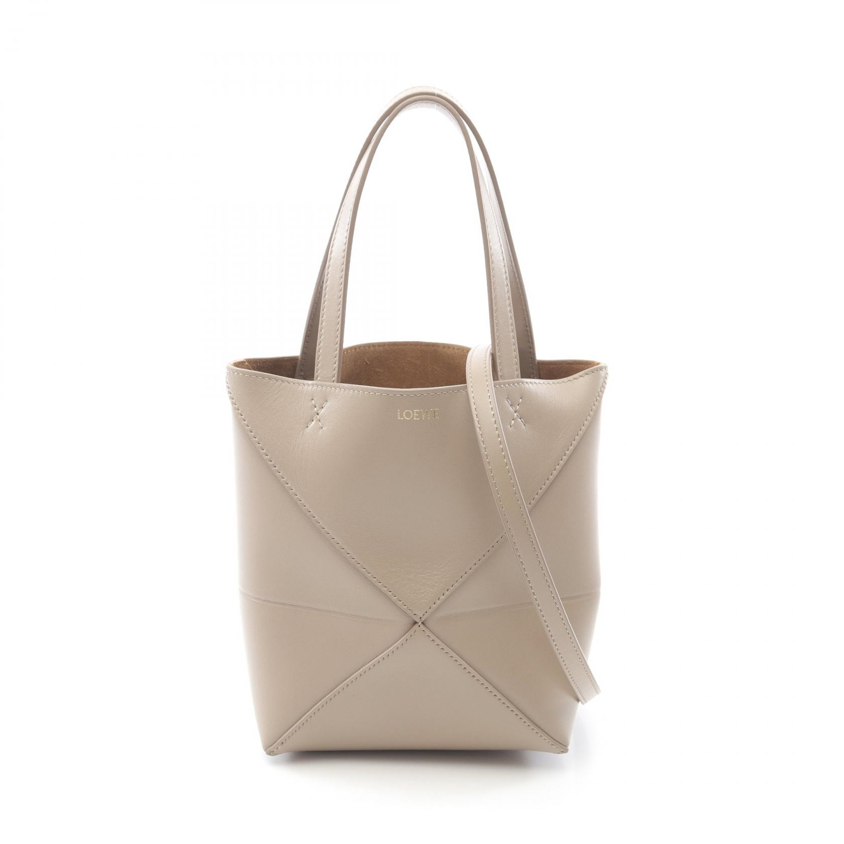 ロエベ LOEWE パズルフォルド ミニ 2WAY ハンドバッグ バッグ レザー レディース ベージュ系 A657V25X012150 【新品】