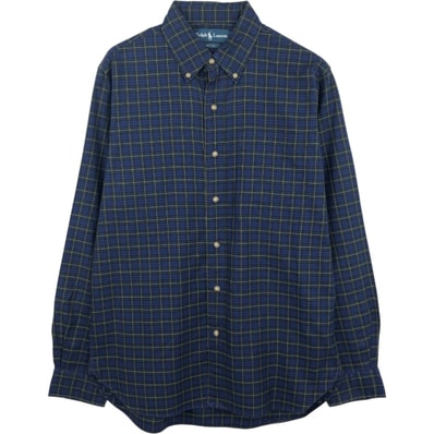 古着 ラルフローレン Ralph Lauren 120's 2-ply 長袖 ボタンダウンチェックシャツ メンズM相当/eaa661288