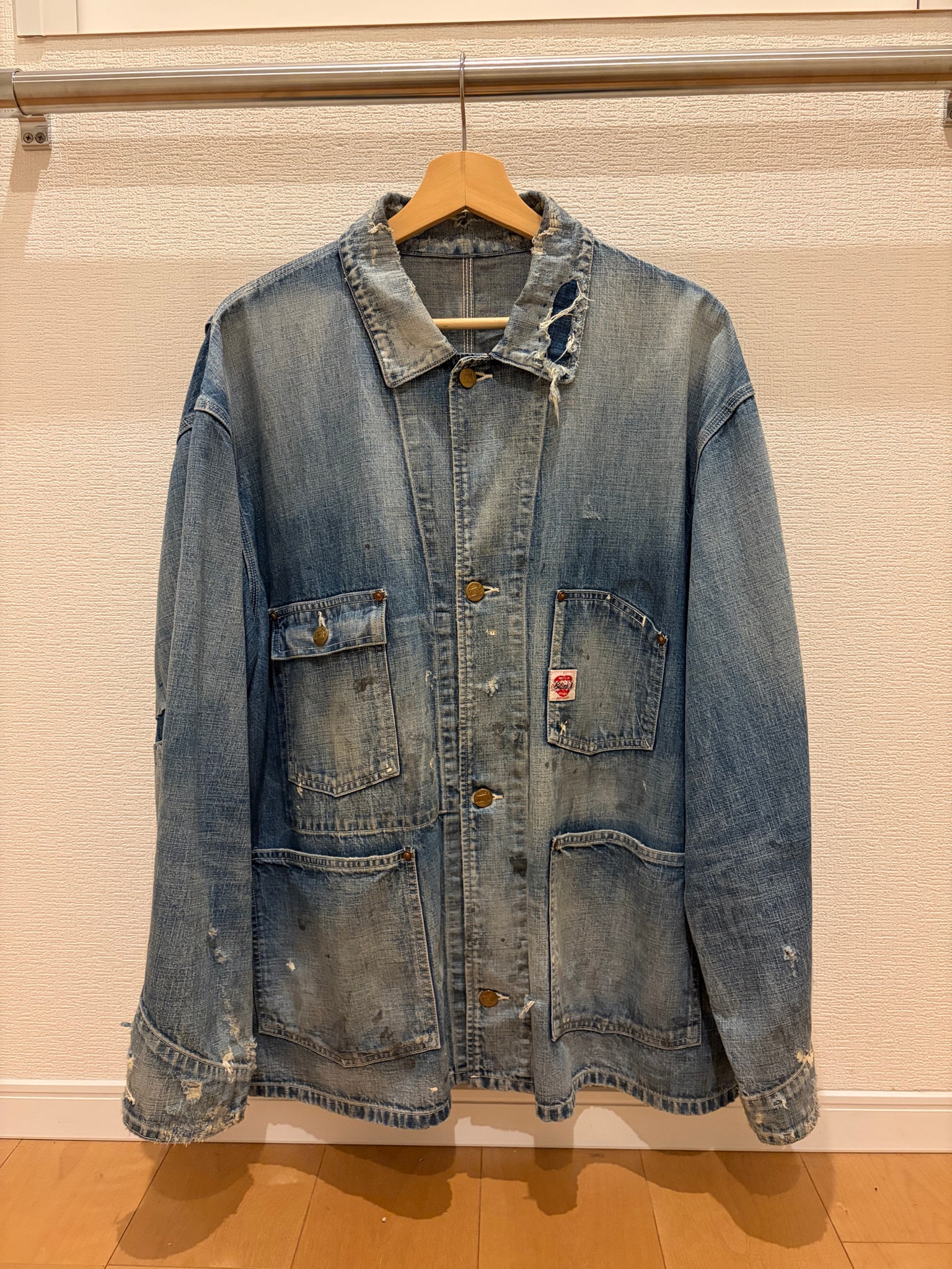 SAINT Mxxxxxx 24SS Coverall Heart Tag "Blue"