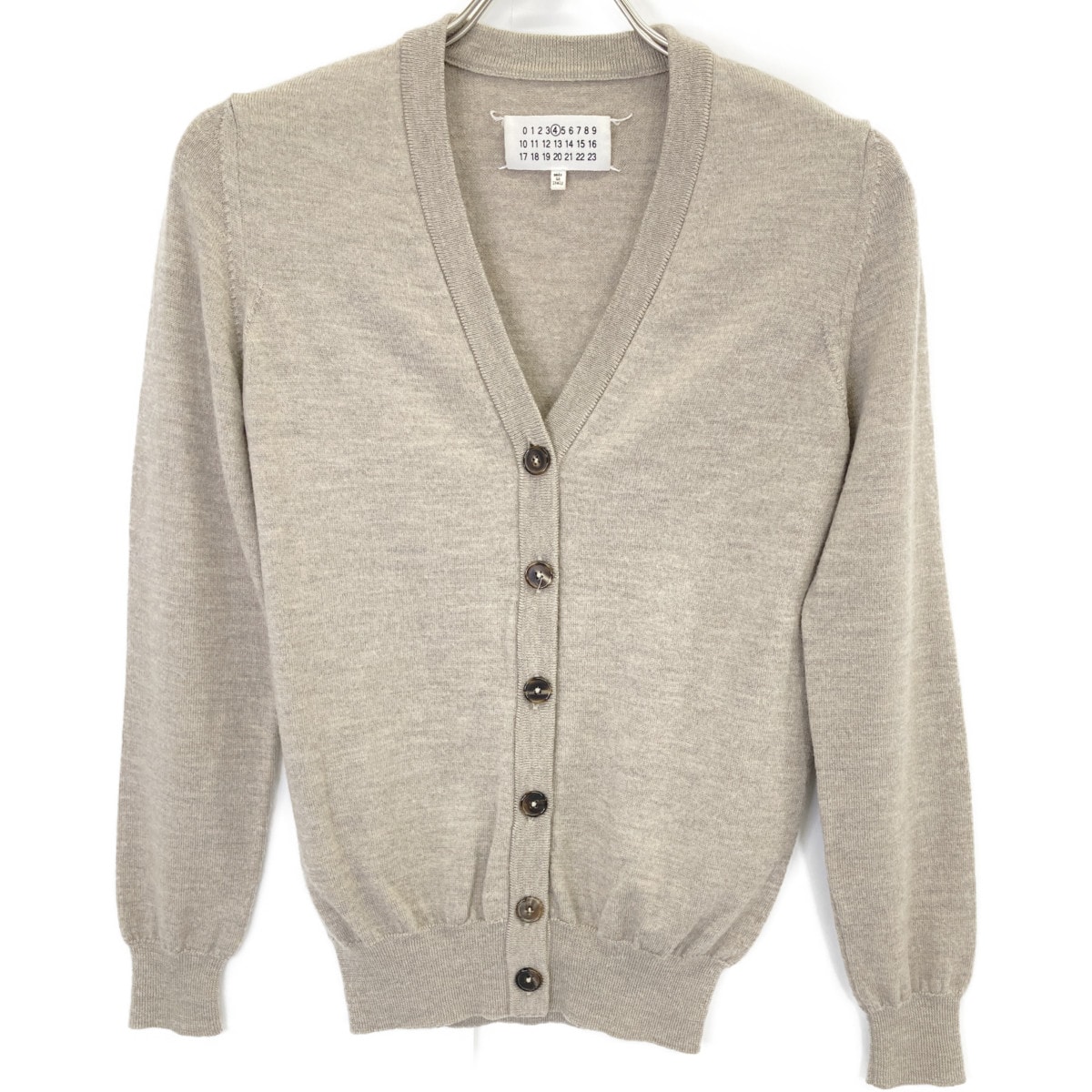 メゾンマルジェラ S51HA0608 15AW グレー エルボーパッチカーディガン XS