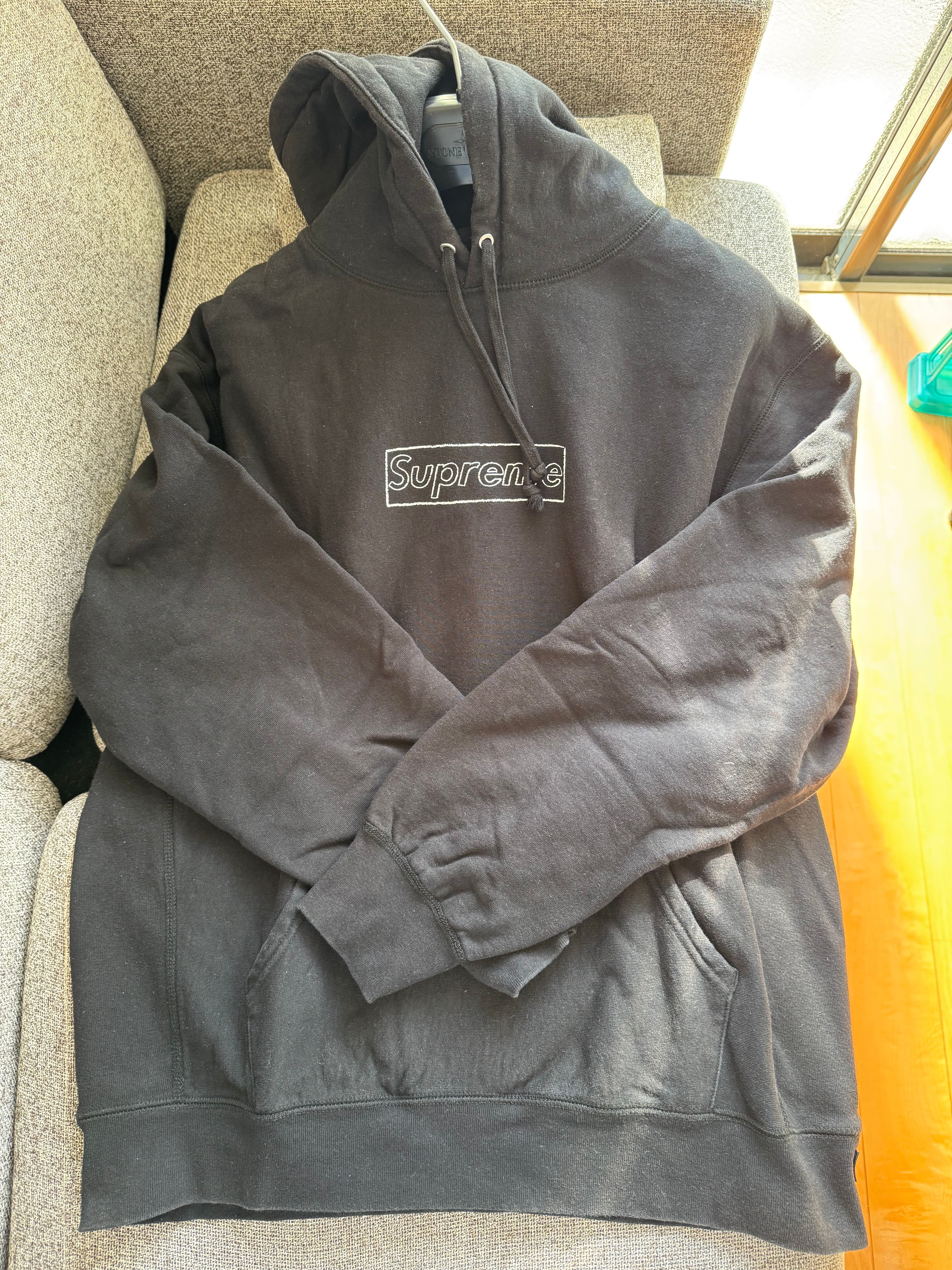 Supreme KAWS Chalk Logo Hooded Sweatshirt "Black"(2021)