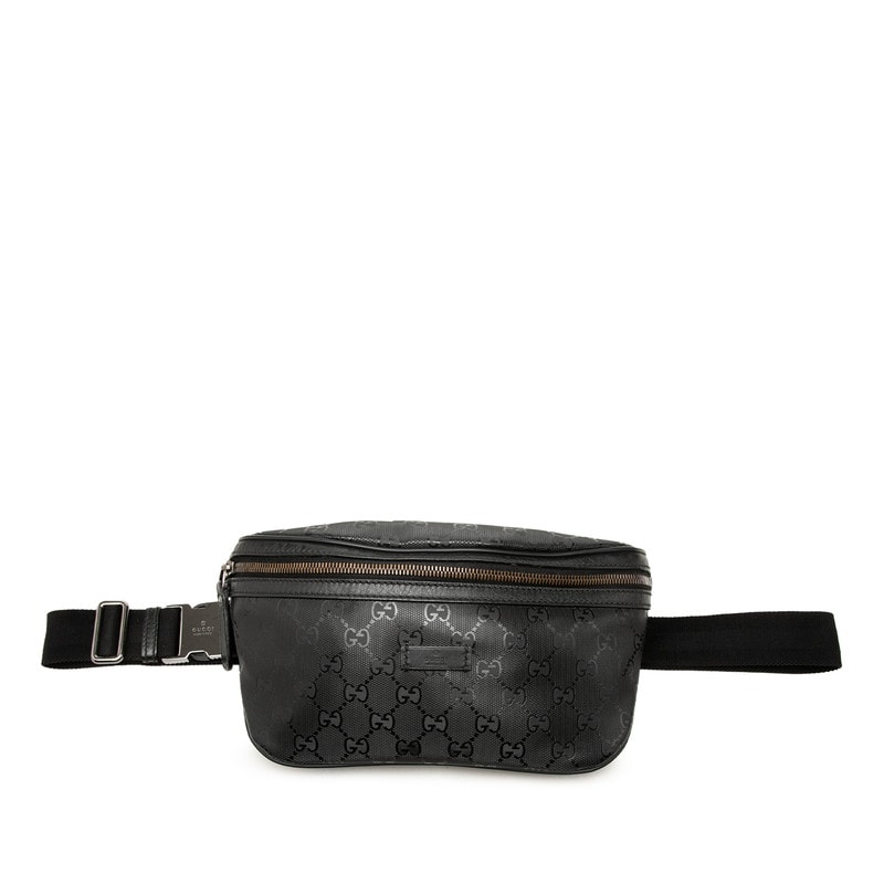 グッチ GGインプリメ ウエストバッグ ボディバッグ 233269 ブラック PVC メンズ GUCCI 中古
