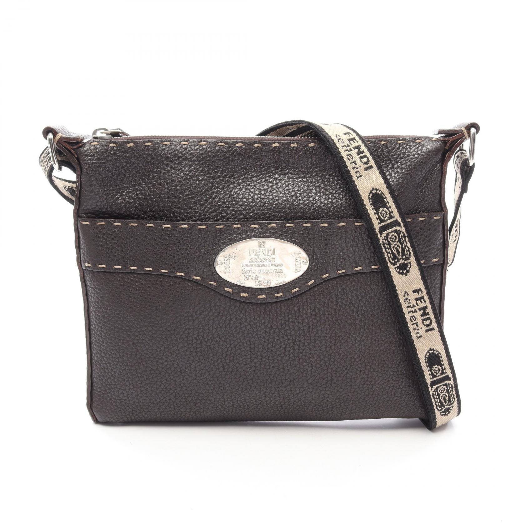 フェンディ FENDI セレリア ショルダーバッグ バッグ レザー レディース ブラウン系 8BT092 【中古】