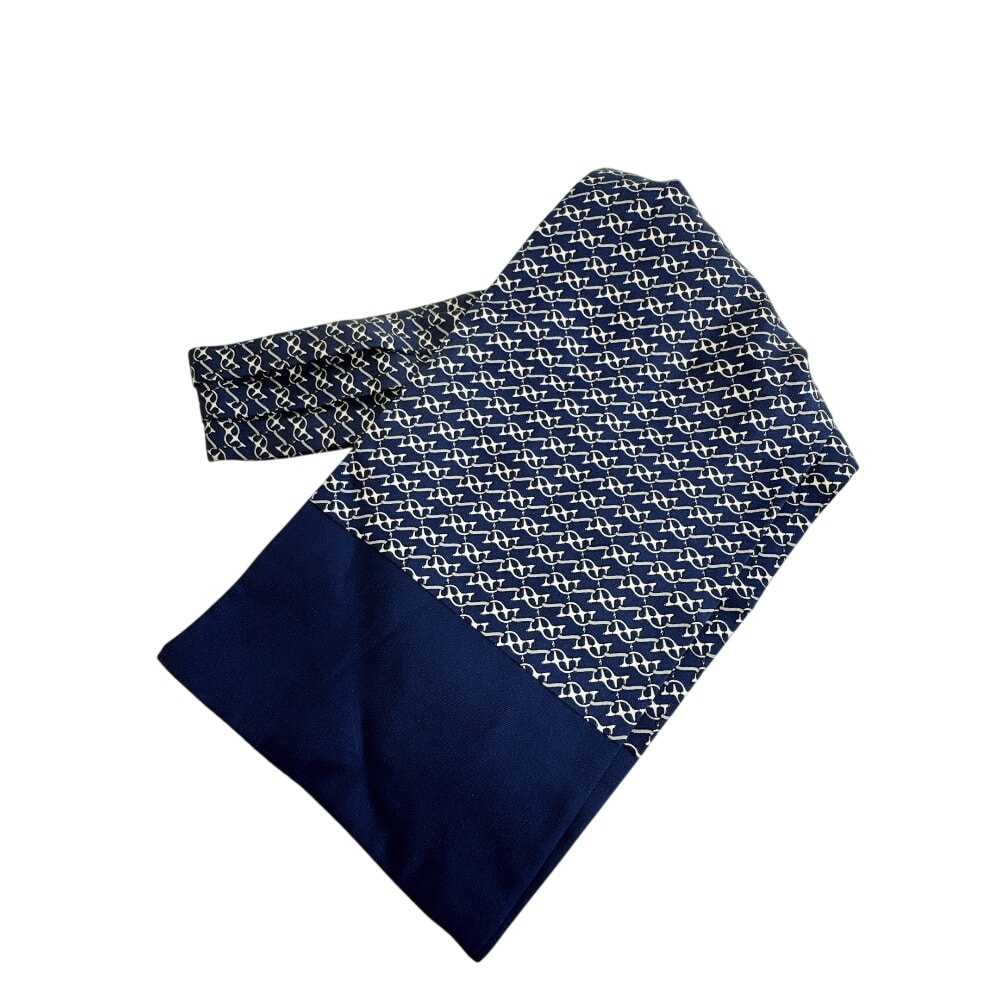 C (やや傷や汚れあり)】エルメス HERMES ネクタイ 総柄 アスコットタイ