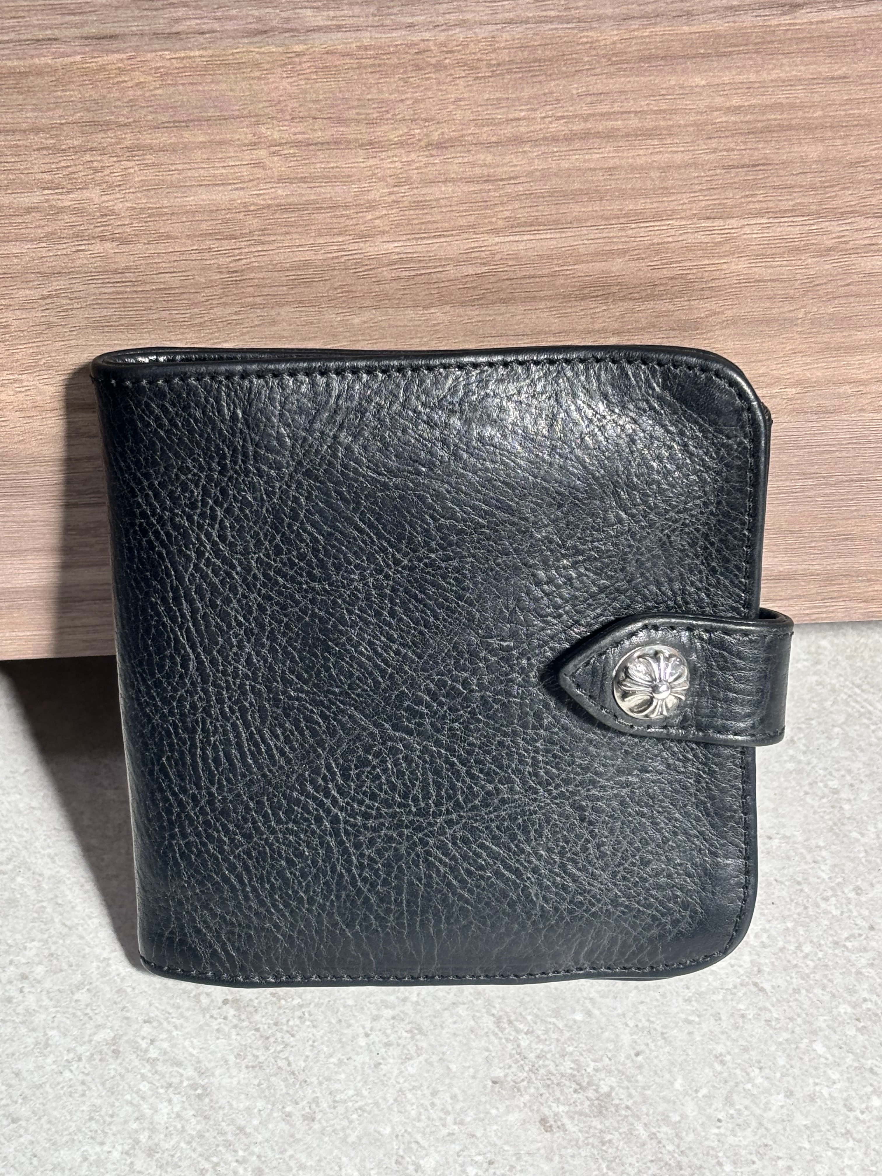 Chrome Hearts Square Button Bill Dagger Zip Wallet "Black"