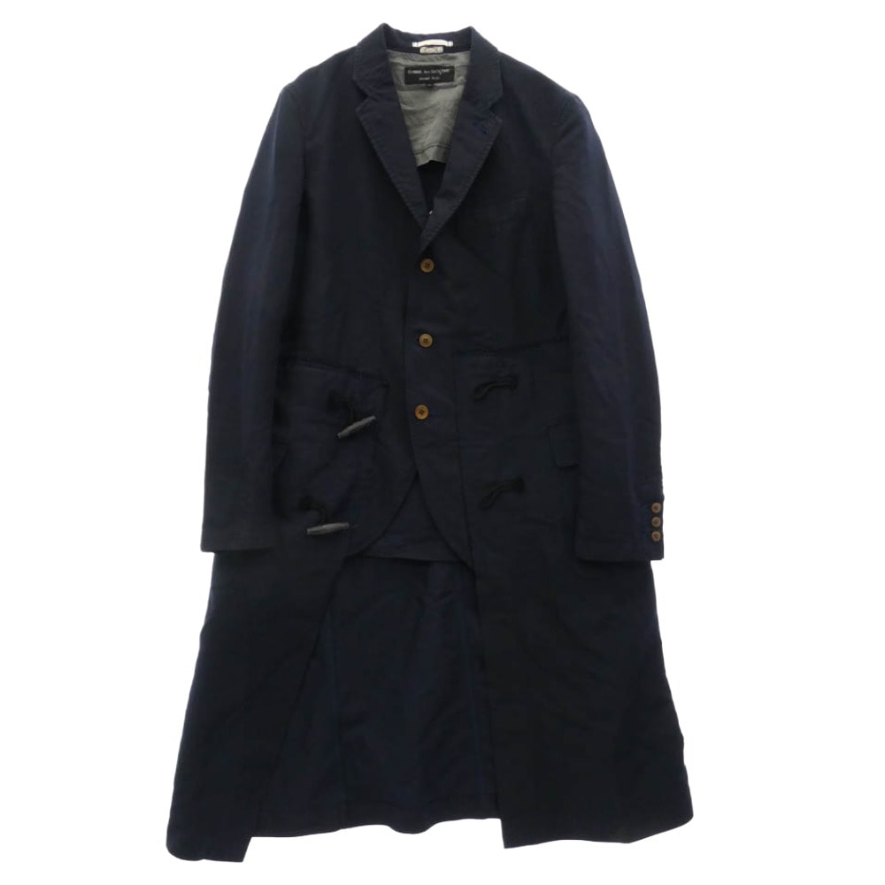 COMME des GARCONS HOMME PLUS コムデギャルソンオムプリュス ジャケット 13AW PL-J036 エステル縮絨 ポリ縮 ロング ジャケット ブラック系 M【中古】