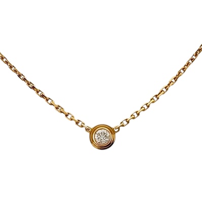 カルティエ ダムール ディアマンレジェ 約0.04ct ネックレス 18金 K18ピンクゴールド ダイヤモンド レディース CARTIER 中古