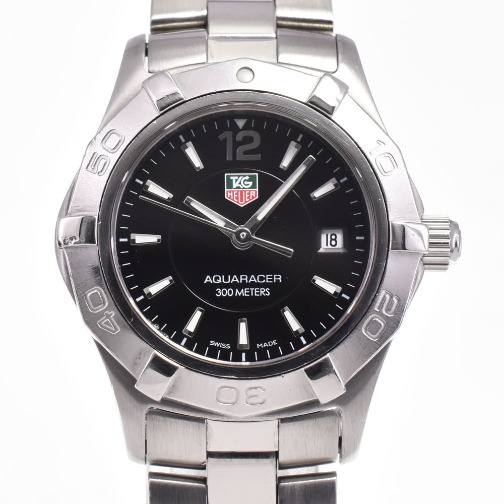 タグホイヤー TAG HEUER WAF141A アクアレーサー ブラック クォーツ レディース 良品 保証書付き 腕時計 I#147428