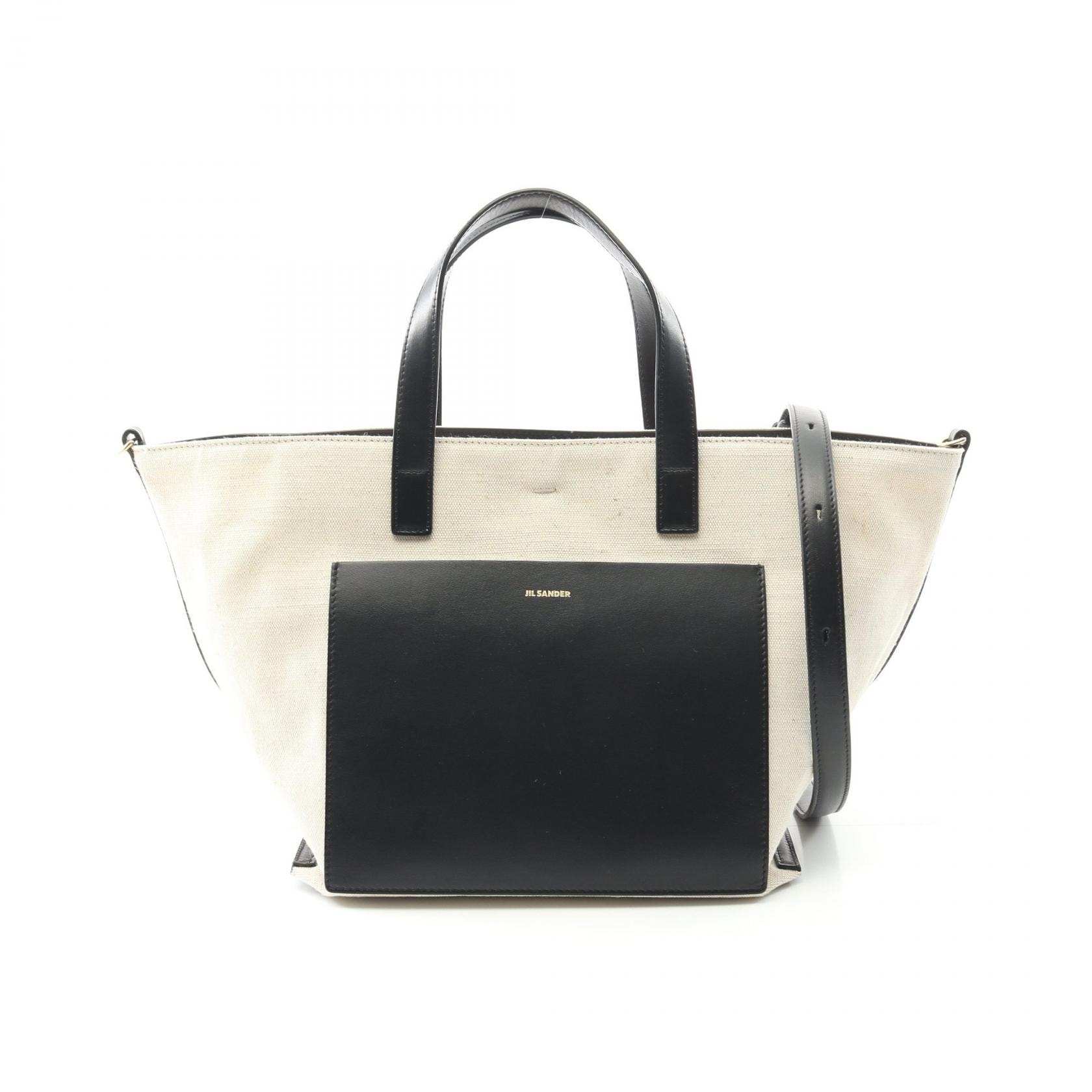 ジルサンダー JIL SANDER WANDER SQUARE SMALL トートバッグ バッグ キャンバス レザー レディース ベージュ系 / ブラック系 J07WD0026P4863280 【新品】