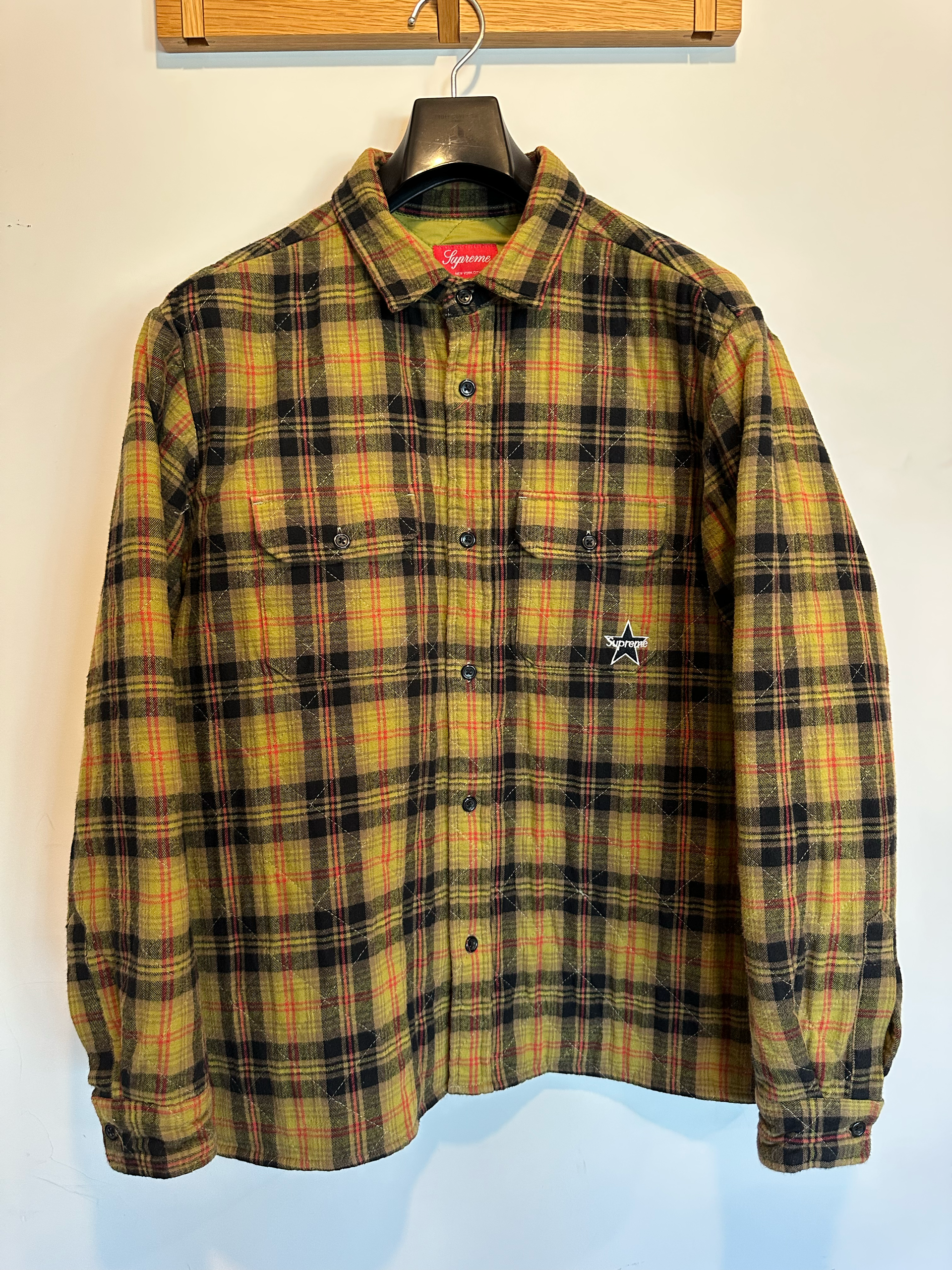Supreme Quilted Plaid Flannel Shirt "Olive"