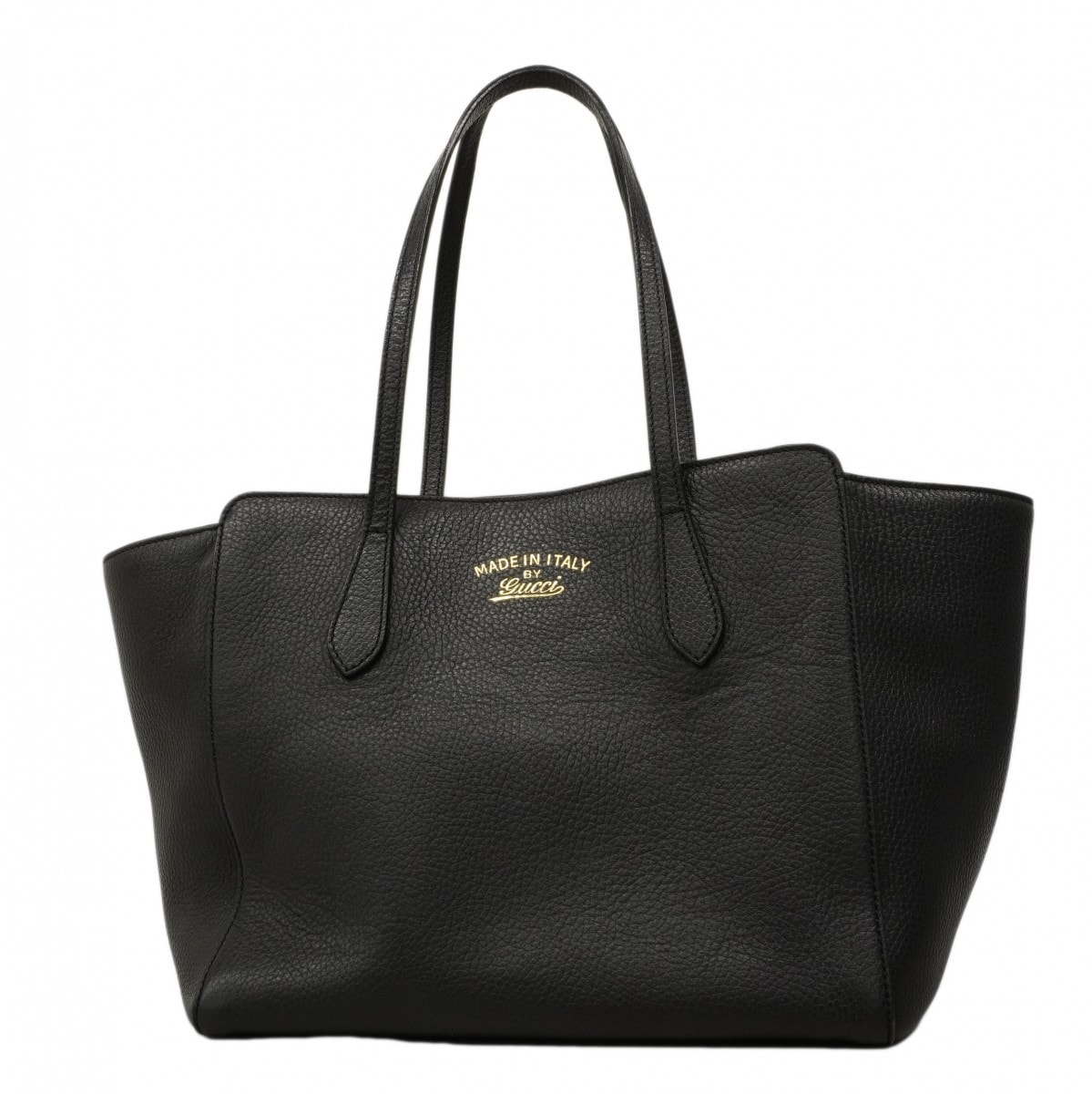 【6ce6442-k】グッチ トートバッグ スウィング 354408 レザー ブラック シャンパンゴールド金具【中古】レディース