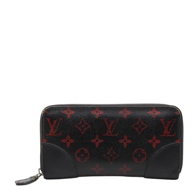 ルイ ヴィトン モノグラム ルージュ ジッピーウォレット 長財布 M60974 ブラック レッド PVC レザー レディース LOUIS VUITTON 【中古】