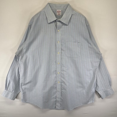 古着 ブルックスブラザーズ Brooks Brothers 長袖シャツ 1818 胸ポケット MAKERS ブルー系 ストライプ メンズ