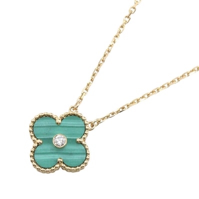 ヴァンクリーフ&アーペル Van Cleef & Arpels ヴィンテージアルハンブラ 1PD ネックレス ネックレス ジュエリー K18(イエローゴールド) ダイヤモンド マラカイト レディース ゴールド系 / クリア系 / グリーン系