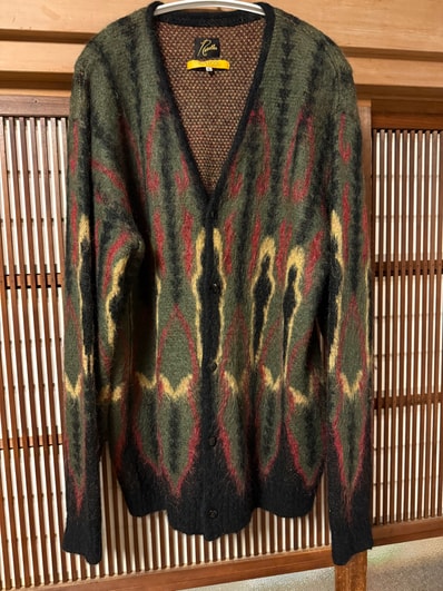 UNION X NEEDLES MOHAIR CARDIGAN PSYCHEDELIC "Black"