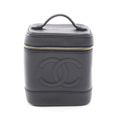 シャネル CHANEL ココマーク ハンドバッグ バッグ レザー カーフ(牛革) レディース ブラック系 【中古】
