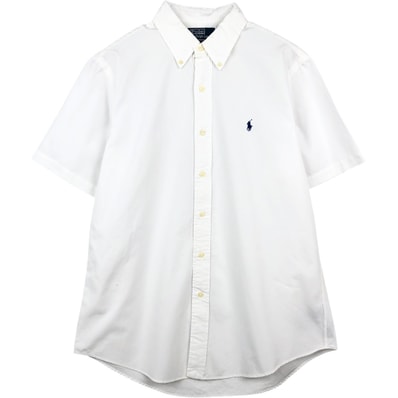 古着 ラルフローレン Ralph Lauren POLO by Ralph Lauren CUSTOM FIT 半袖 ボタンダウンシャツ メンズL相当/eaa668653
