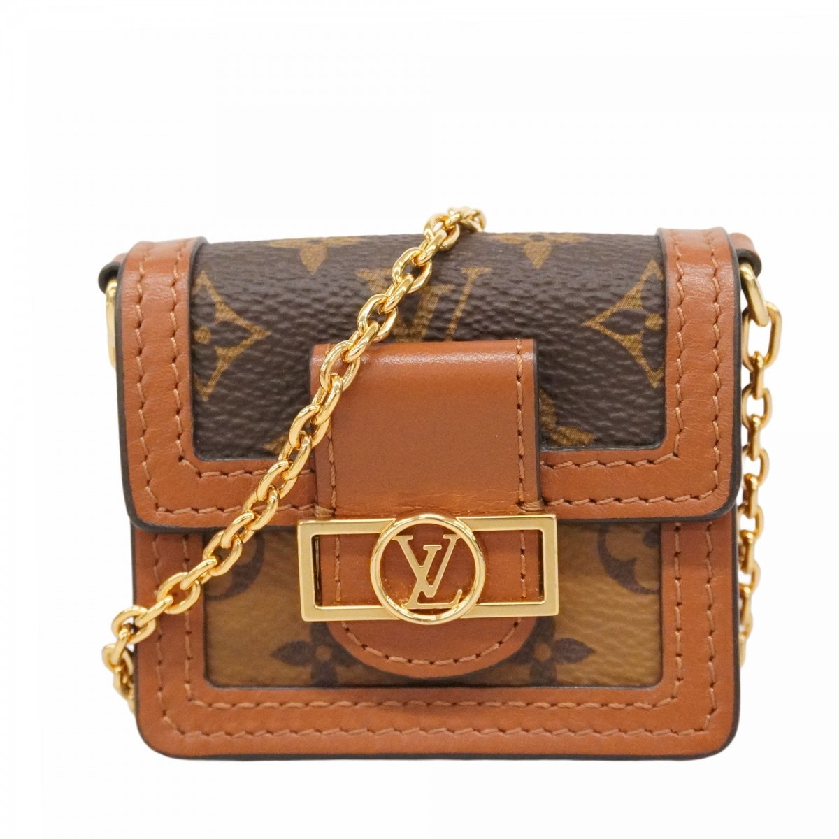 【6dc3459-k】ルイヴィトン ショルダーバッグ モノグラム・リバース マイクロドーフィーヌ M80250 ブラウン【中古】レディース